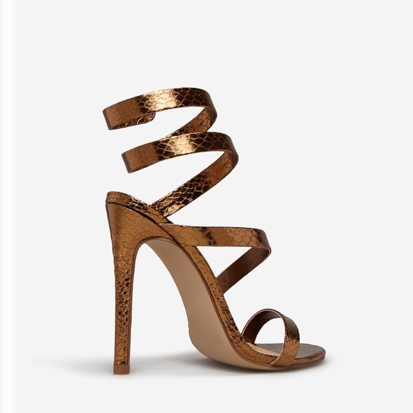 Back in stock Bronze wrap around strap heeled sandal also available in orange - Picture 6 of 13